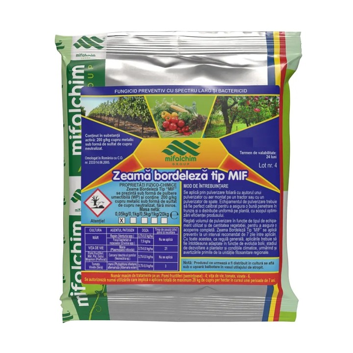 Fungicid Zeama Bordeleza Tip MIF, MIFALCHIM, Contact, 50 g