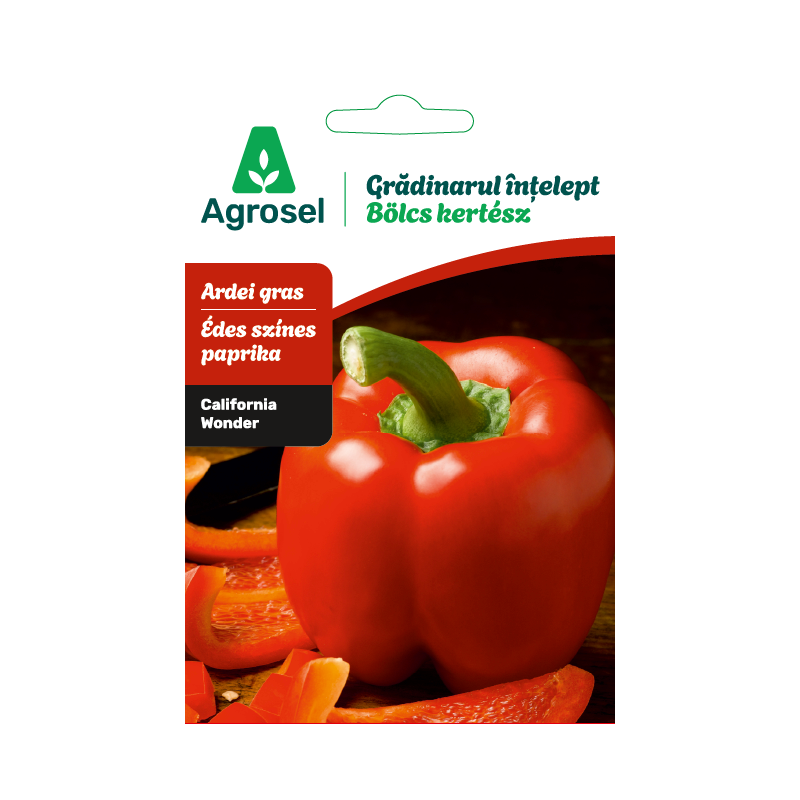 Seminte Ardei gras CALIFORNIA WONDER, Agrosel - cca 45 seminte