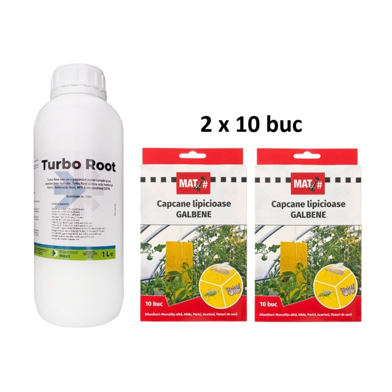 SMART-MIX 244 -TURBO ROOT, Vitana 1 L + Capcane Galbene MAT (2 Seturi a 10 buc)