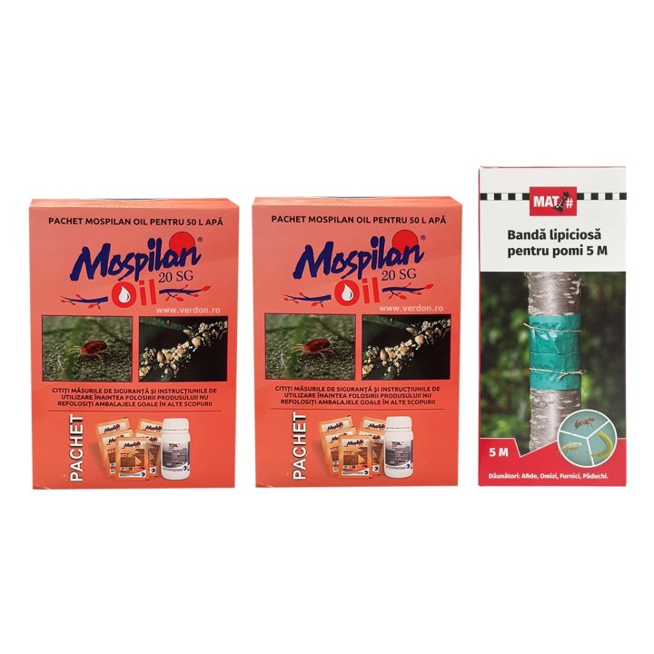 SMART-MIX 245 - MOSPILAN OIL 50 L apa (2 buc) + Banda lipicioasa pomi MAT - 14 cm x 5 m
