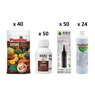 SMART-MIX 251 - ORGANIK PLANTELLA 7,5 kg (x 40) + RAZOMAX PLUS 100 ml (x 50) + ALBIT 10 ml (x 50) + FOLIPLANT 1 L (x 24)