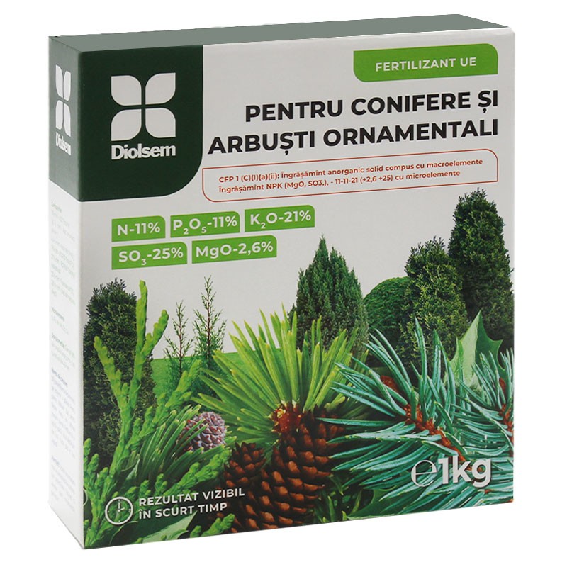 Ingrasamant granulat Conifere si Arbusti ornamentali (11-11-21) - 1 kg, Diolsem