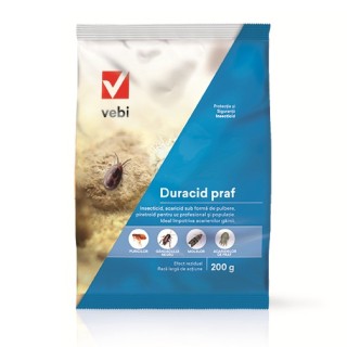 DURACID Praf 200 g Vebi – insecticid eficient contra Paduchi de gaina, Purici, Plosnite, Gandaci