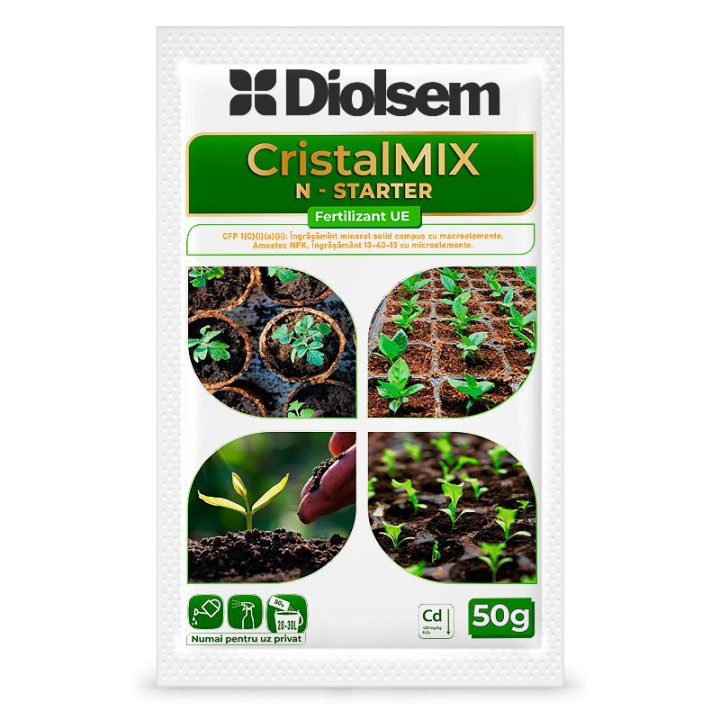 Ingrasamant hidrosolubil CristalMix N-Starter - 50 g, Diolsem