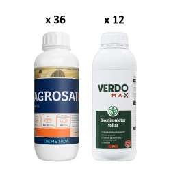 Pachet SMART-MIX 263 - Erbicid total AGROSAR 360 SL 1 L (x 36 Litri) + Biostimulator VERDOMAX 1 L (x 12 Litri)