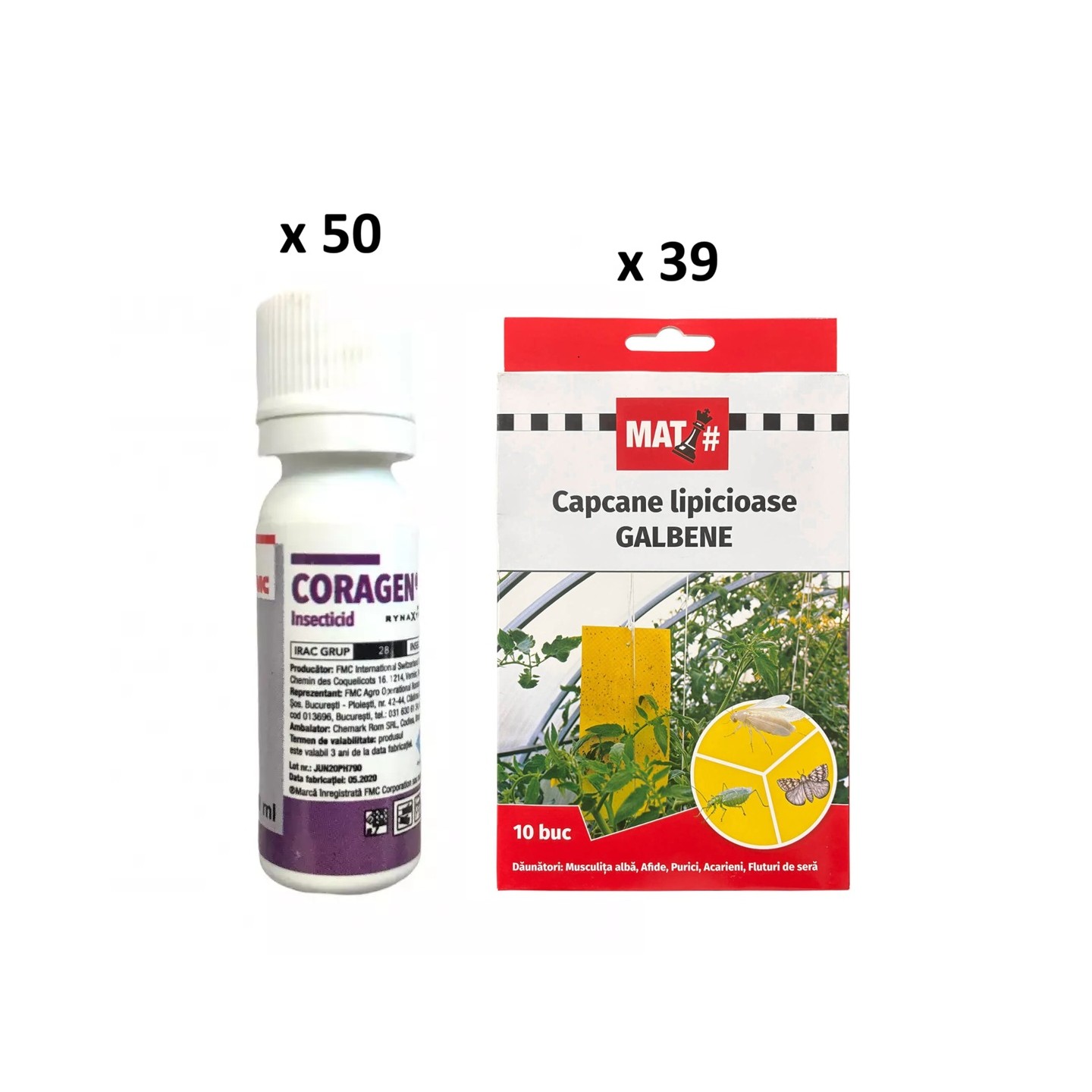 Pachet SMART-MIX 267 - Insecticid CORAGEN, FMC 10 ml (x 50 buc) +