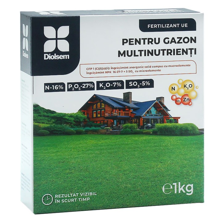 Ingrasamant granulat pentru Gazon Multinutrienti (16-27-7) - 1 kg