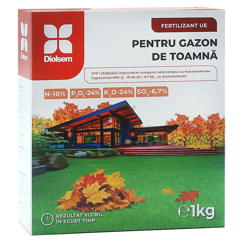 Ingrasamant granulat pentru Gazon de Toamna (10-24-24) - 1 kg