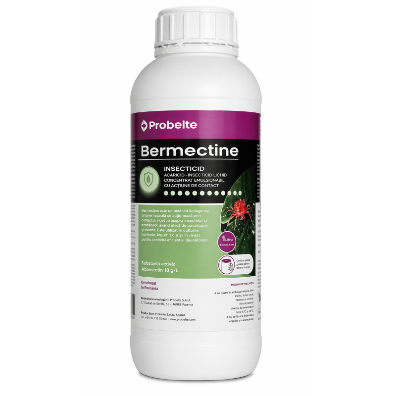 Insecto-acaricid BERMECTINE - 1 Litru, Probelte, Abamectin