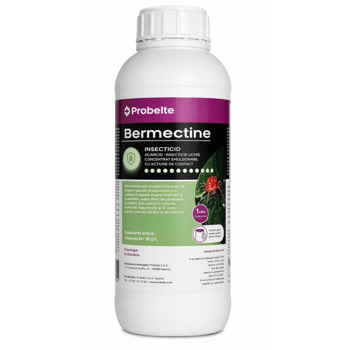 Insecto-acaricid BERMECTINE - 1 Litru, Probelte, Abamectin