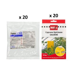 Pachet SMART-MIX 270 - Fungicid CHAMP 77 WG, Nufarm, 200 g (x 20 buc) + Capcane lipicioase galbene MAT (x 20 seturi)