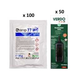 Pachet SMART-MIX 271 - Fungicid CHAMP 77 WG, Nufarm, 20 g (x 100 buc) + Biostimulator VERDOMAX 20 ml (x 50 buc)