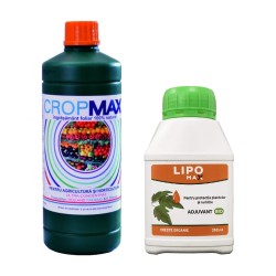 Pachet SMART-MIX 149 - Ingrasamant foliar CROPMAX®, Bio, 1 Litru + Adjuvant ecologic LIPOMAX® 250 ml