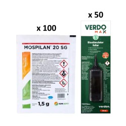 Pachet SMART-MIX 274 - Insecticid MOSPILAN 20 SG - 1,5 g, Sumi Agro (x 100 buc) + Biostimulator VERDOMAX 20 ml (x 50 buc)
