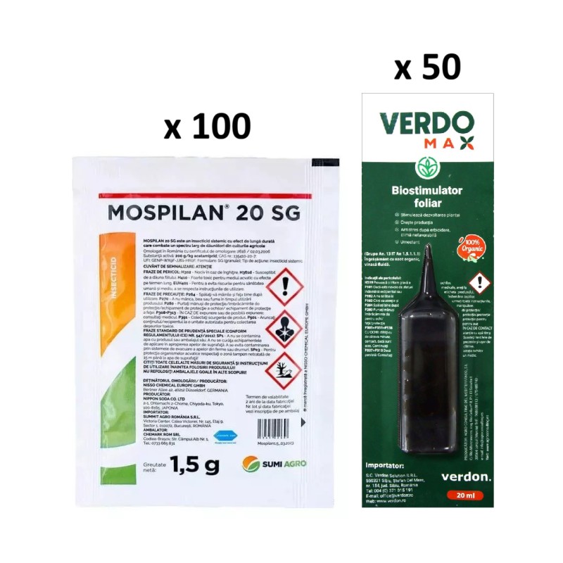 Pachet SMART-MIX 274 - MOSPILAN 20 SG - 1,5 g (x100) + VERDOMAX 20 ml (x50)