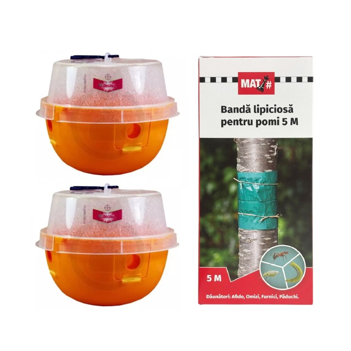 Pachet SMART-MIX 275 - Capcana DECIS TRAP XX0,03, Bayer (x 2 buc) + Banda lipicioasa pentru pomi MAT 5 m (x 1 buc)