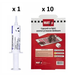 Pachet SMART-MIX 186 - Insecticid Gel MAX FORCE IC 20 g + 10 Placi adezive MAT, Insecte si Soareci