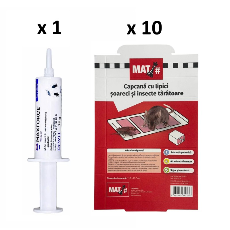 SMART-MIX 186 - MAX FORCE GeI IC 20 g + 10 Placi adezive Insecte
