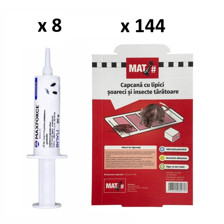 SMART-MIX 187 - 8 buc MAX FORCE GeI IC 20 g + 144 Placi adezive MAT