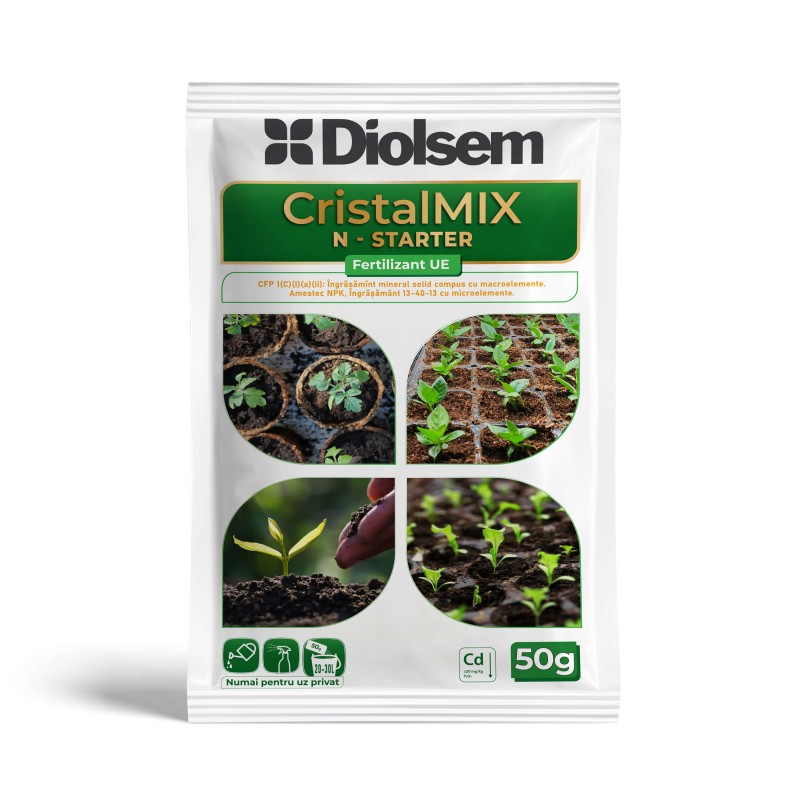 Ingrasamant hidrosolubil CristalMix N-Starter - 50 g, Diolsem
