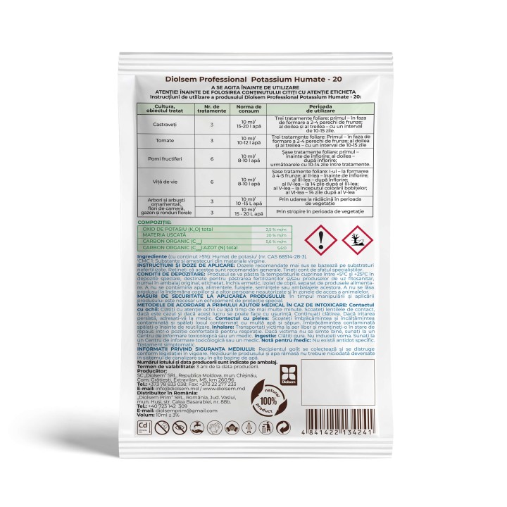 Ingrasamant Professional Potassium Humate 20 - 10 ml, Organic