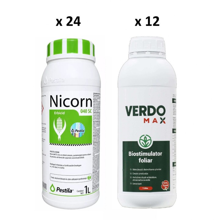 Pachet SMART-MIX 282 - Erbicid NICORN 040 SC 1 L (x 24 buc) + VERDOMAX 1 L (x 12 buc)