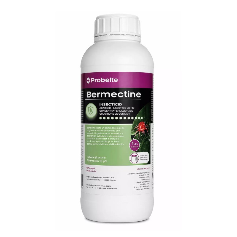 Insecto-acaricid BERMECTINE - 1 Litru, Probelte, Abamectin