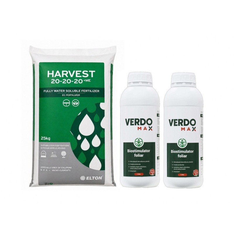 SMART-MIX 159: HARVEST 20-20-20 si Me 25 kg + VERDOMAX® 2 L