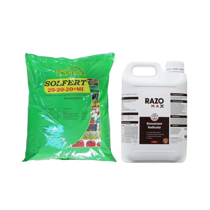 Pachet SMART-MIX 291 - SOLFERT 20-20-20 + Me 20 kg + RAZOMAX PLUS® 5 L