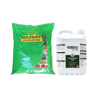 Pachet SMART-MIX 292 - Ingrasamant SOLFERT 20-20-20 + Me 20 kg + Biostimulator VERDOMAX® 5 Litri