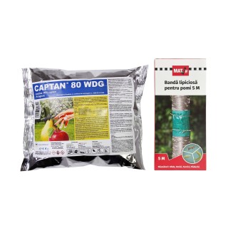 Pachet SMART-MIX 293 - CAPTAN 80 WDG 1 kg + Banda lipicioasa pomi MAT 14 mm, 5 m