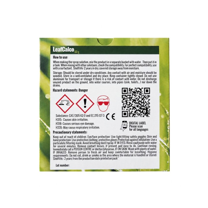 LEAFCALCO® 50 g - Ingrasamant foliar cu Calciu pur, Legume, Pomi, Cereale