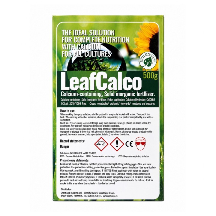 LEAFCALCO® 500 g - Ingrasamant foliar cu Calciu pur, Legume, Pomi, Cereale