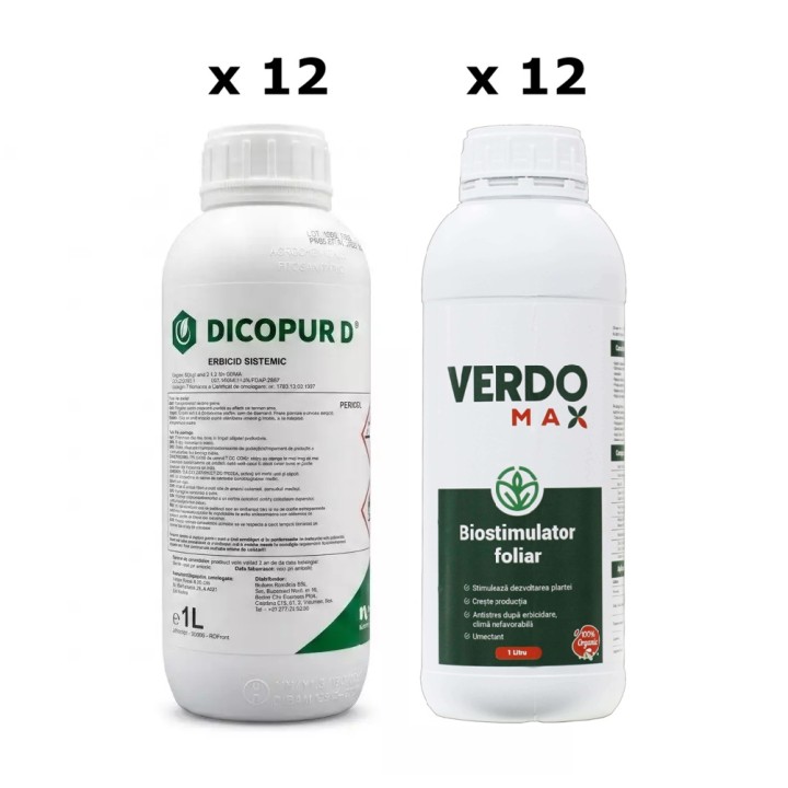 Pachet SMART-MIX 311 - Erbicid DICOPUR D 1 L (x 12) + VERDOMAX 1 L (x 12)