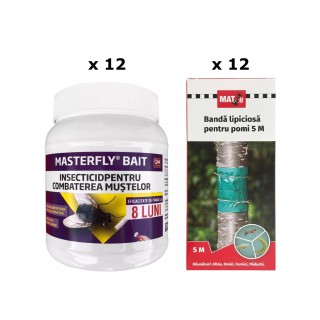 Pachet SMART-MIX 314 - MASTERFLY® BAIT 125 g (x 12) + Banda lipicioasa pomi MAT (x 12)