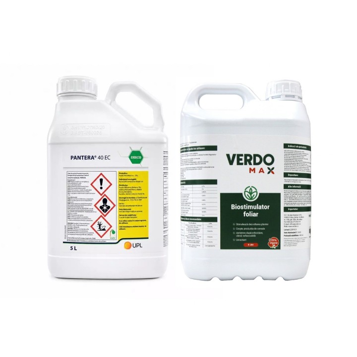 Pachet SMART-MIX 316 - Erbicid PANTERA 40 EC, UPL 5 Litri + Biostimulator VERDOMAX 5 Litri