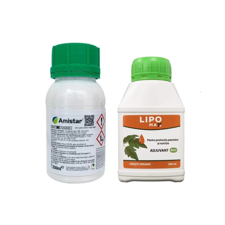 Pachet SMART-MIX 317 - Fungicid AMISTAR, Syngenta 250 ml + Adjuvant LIPOMAX® 250 ml