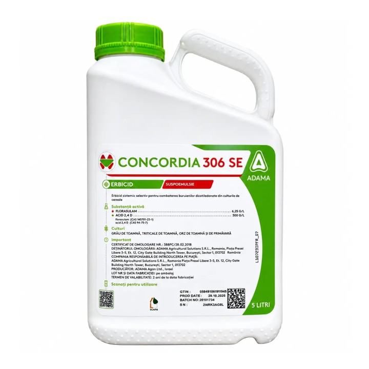 Erbicid CONCORDIA 306 SE, Adama, Postemergent, 5 Litri