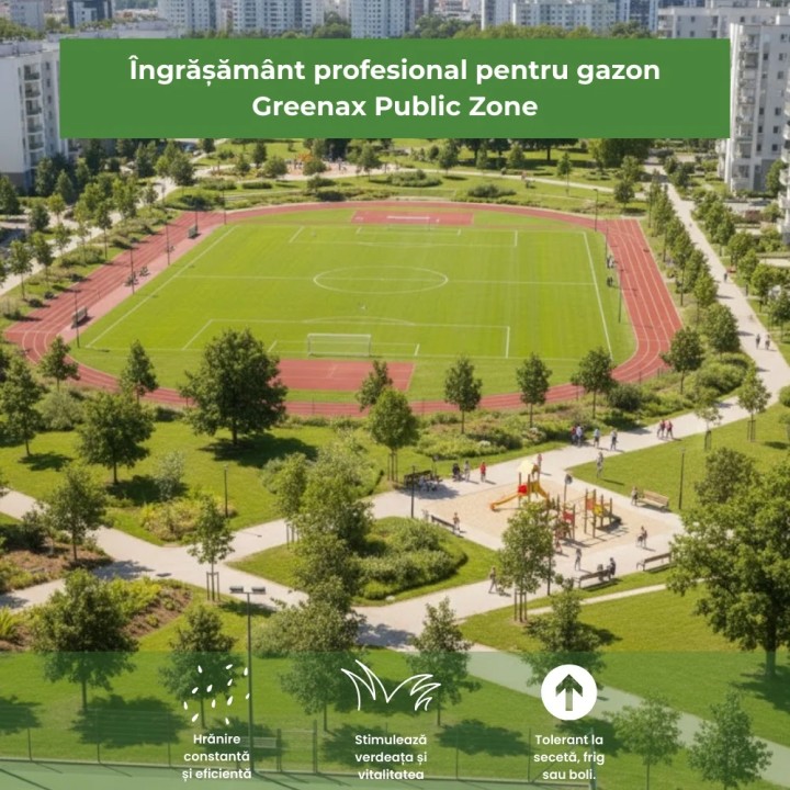 Ingrasamant gazon Greenax PUBLIC ZONE 15-5-8 all season - 20 kg