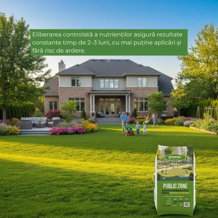 Ingrasamant gazon Greenax PUBLIC ZONE 15-5-8 all season - 20 kg