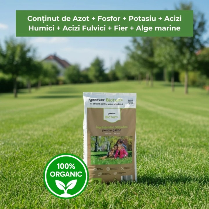 Ingrasamant organic gazon Greenax BioTurf+ - 10 kg