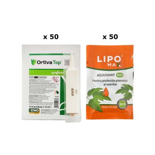 Pachet SMART-MIX 320 - Fungicid ORTIVA TOP® 10 ml (x 50) + Adjuvant LIPOMAX® 10 ml (x 50)