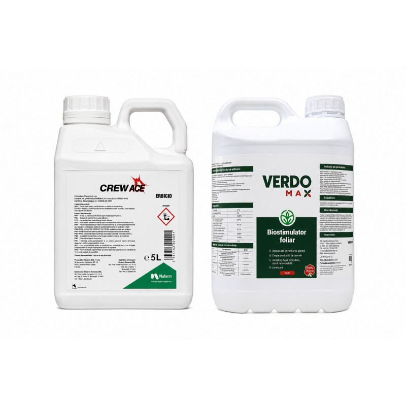 Pachet SMART-MIX 322 - Erbicid CREW ACE 5 L + Biostimulator VERDOMAX 5 L