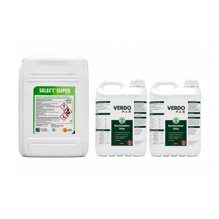 Pachet SMART-MIX 323 - Erbicid SELECT SUPER®, UPL 5 Litri + Biostimulator VERDOMAX® 10 Litri