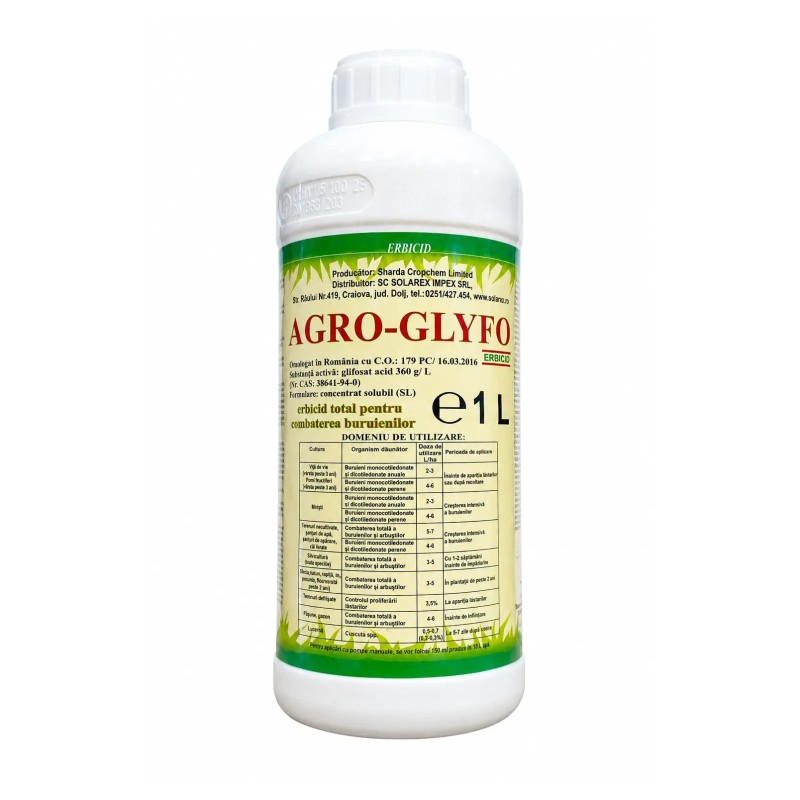 Erbicid Total AGRO GLYFO, Sinon Corporation,1 Litru