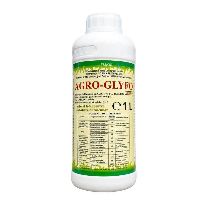 Erbicid Total AGRO GLYFO, Sinon Corporation,1 Litru