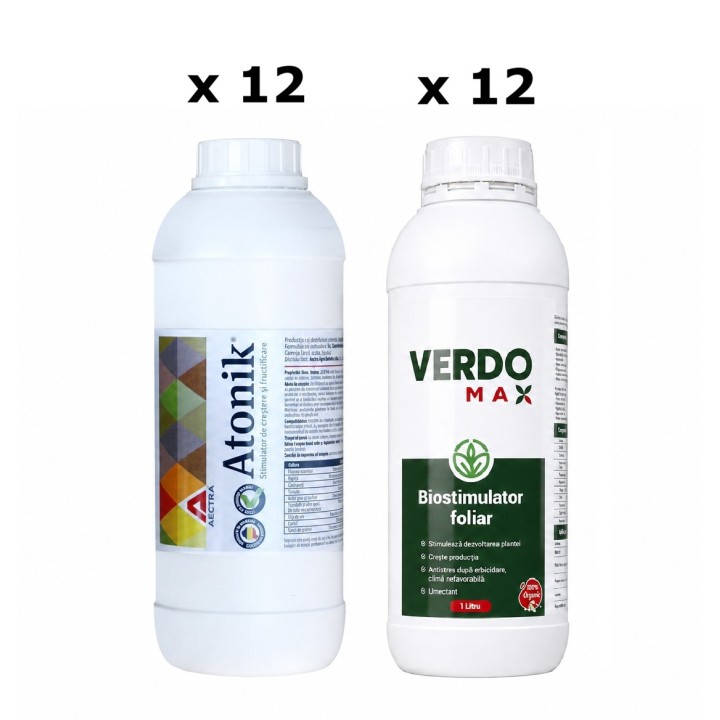 Pachet SMART-MIX 331 - Biostimulator ATONIK 1 L (x 12) + Biostimulator VERDOMAX 1 L (x 12)