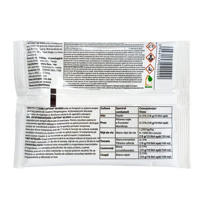 Fungicid CAPTAN 80 WDG, UPL, Contact, 15 g