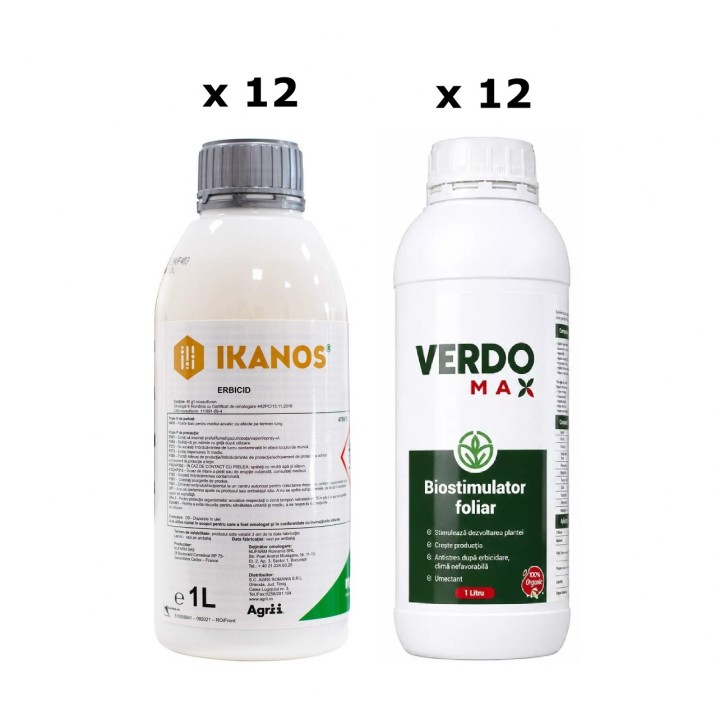 Pachet SMART-MIX 336 - Erbicid porumb IKANOS 1 L (x 12) + VERDOMAX 1 L (x 12)