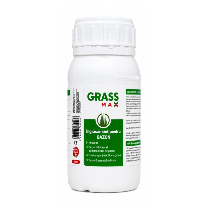 Ingrasamant lichid gazon GRASSMAX - 250 ml, foliar (750 m2)